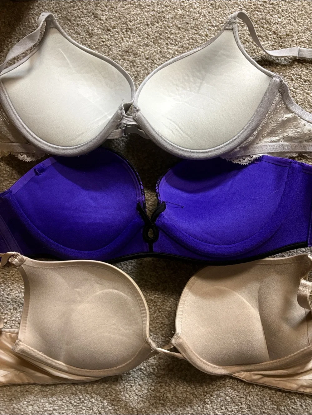 Victoria's Secret Purple and Nude Lace-Trim T-Shirt Bra - Picture 3 of 3